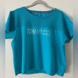 Tommy Hilfiger Women's Teal Short Sleeve Sport Top